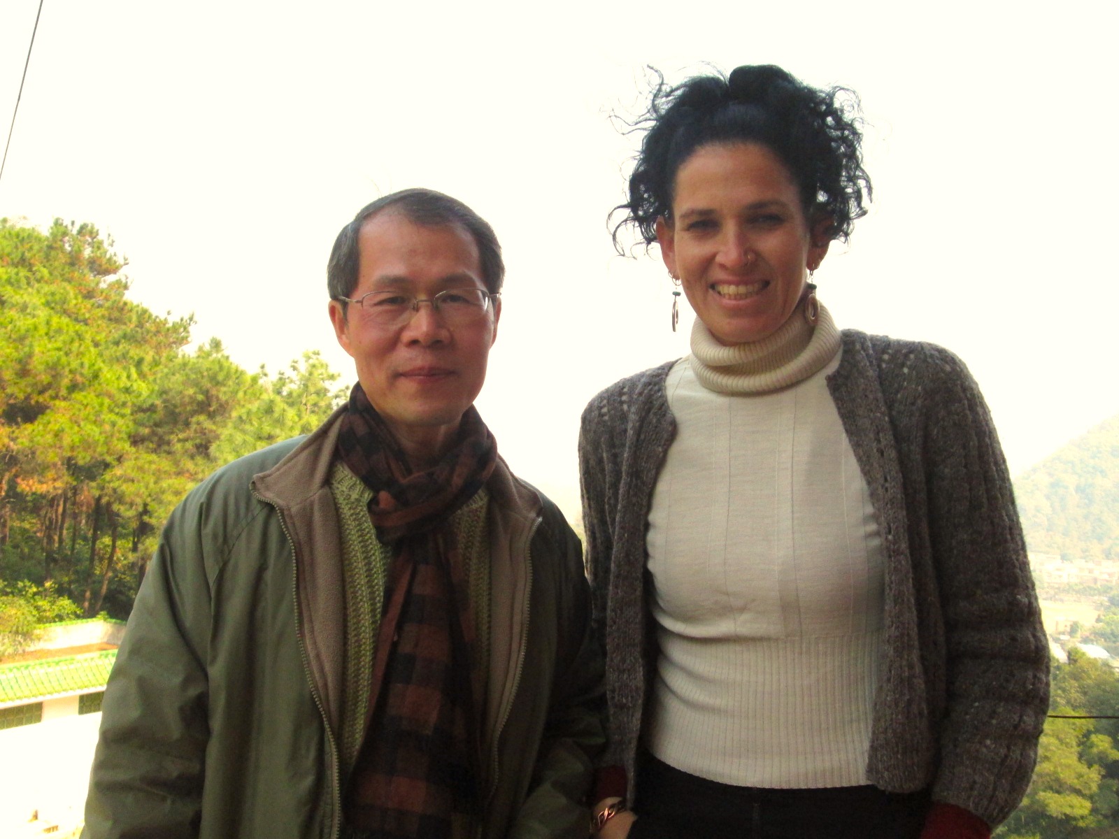 Mira Arad with Walter Law from Liuzu Temple, Guangdong, China.