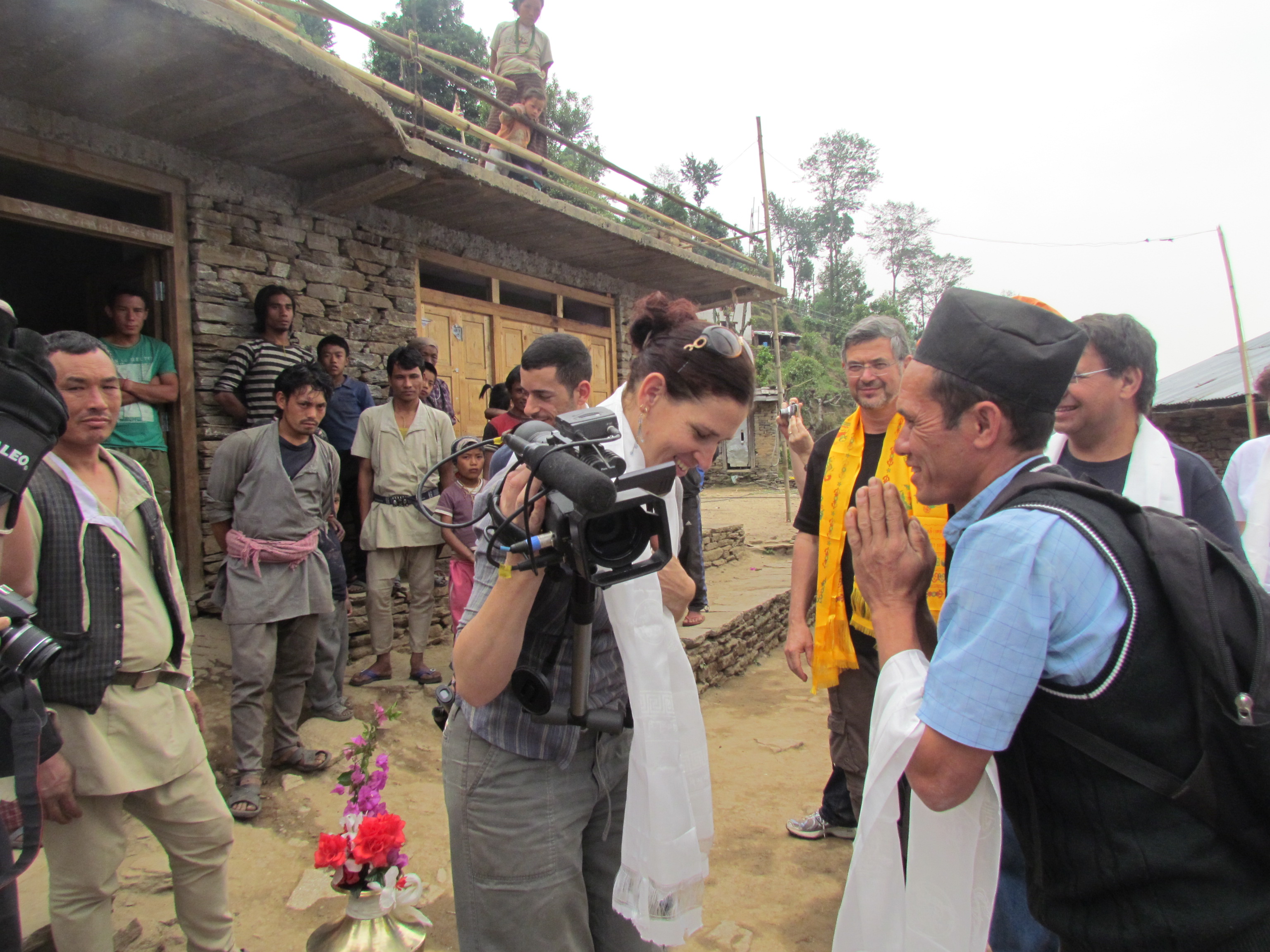 Mira Arad filming in the Himalayas.