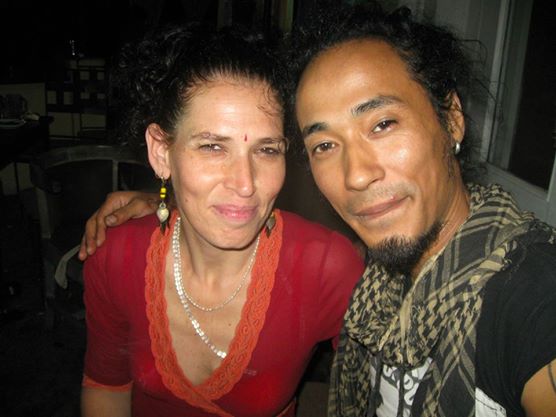 Mira Arad with the well-known Nepali musician Divesh Mulmi from Cobweb band.