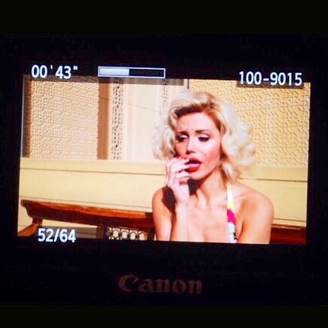 Production still from filming a short movie Marilyn