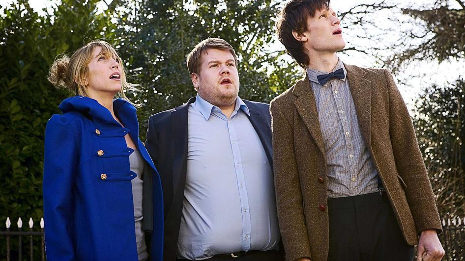 Still of James Corden, Daisy Haggard and Matt Smith in Doctor Who (2005)