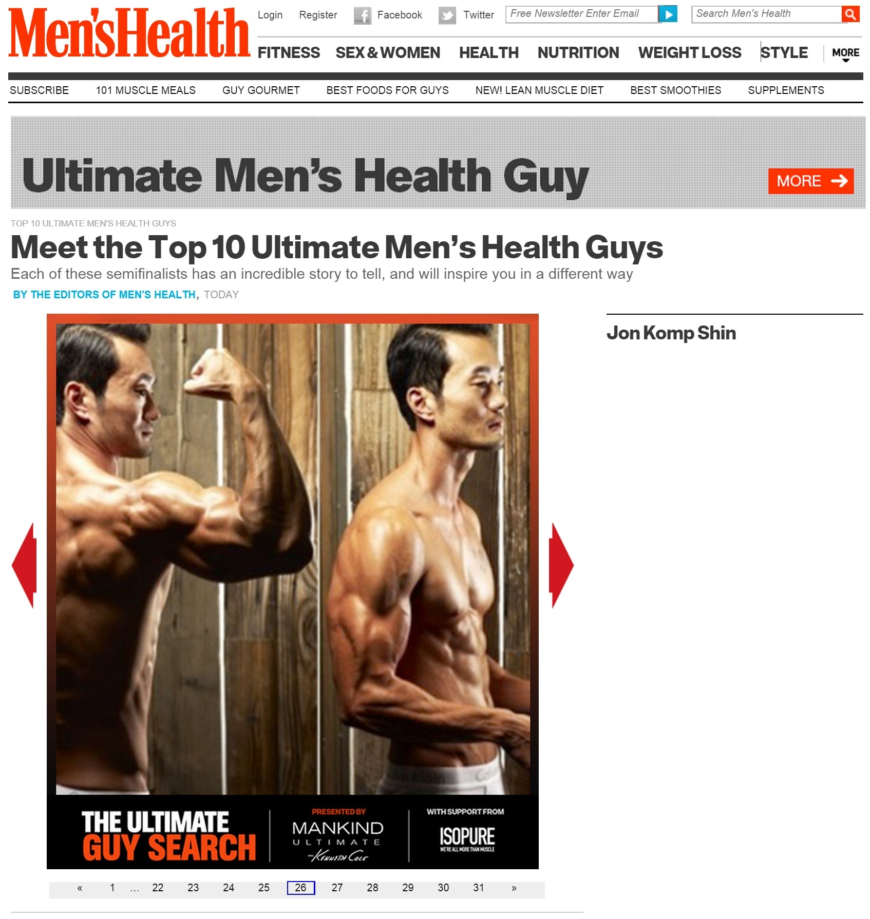 Jon Komp Shin - Top Ten Ultimate Men's Health Guy - Men's Health Magazine