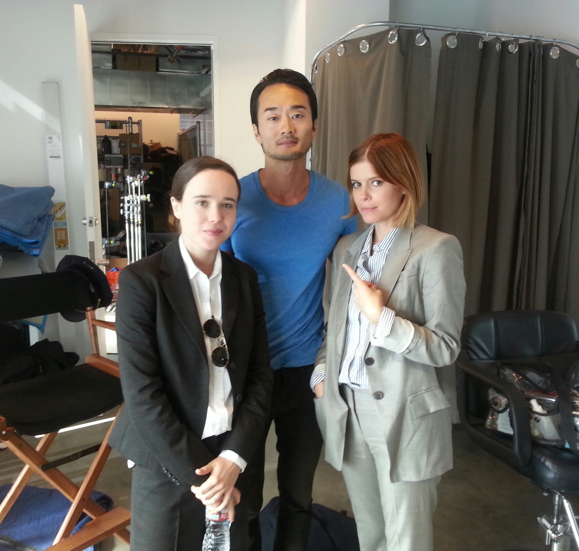 BTS of Ellen Page, Jon Komp Shin, & Kate Mara