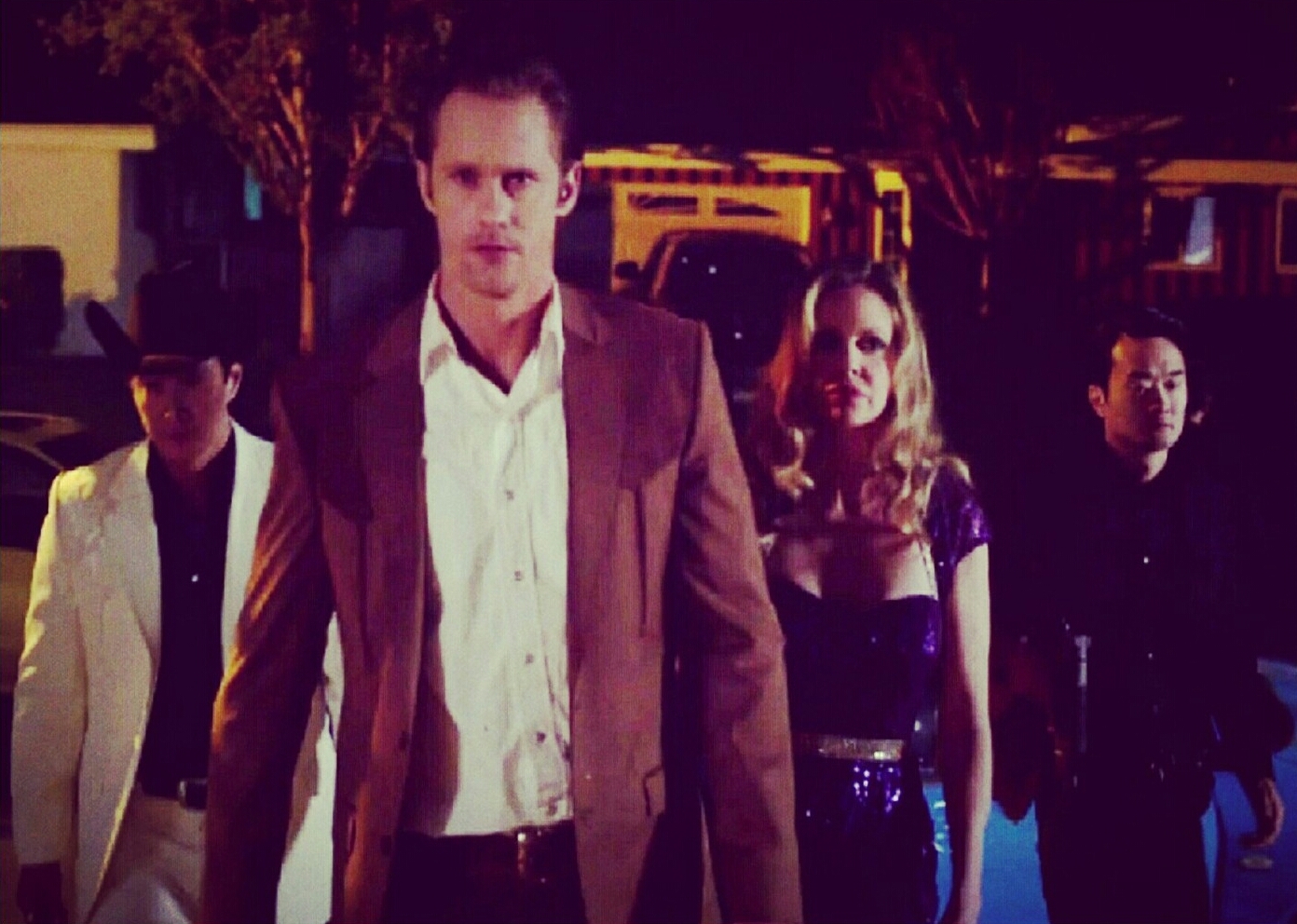 Still of Jon Komp Shin, Will Yun Lee, Alexander Skarsgard, and Kristin Bauer van Straten in True Blood