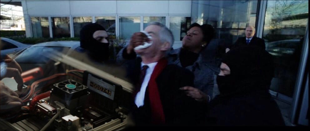 Rupert Fraser as Oil Boss, kidnap scene featuring Michelle Greenidge