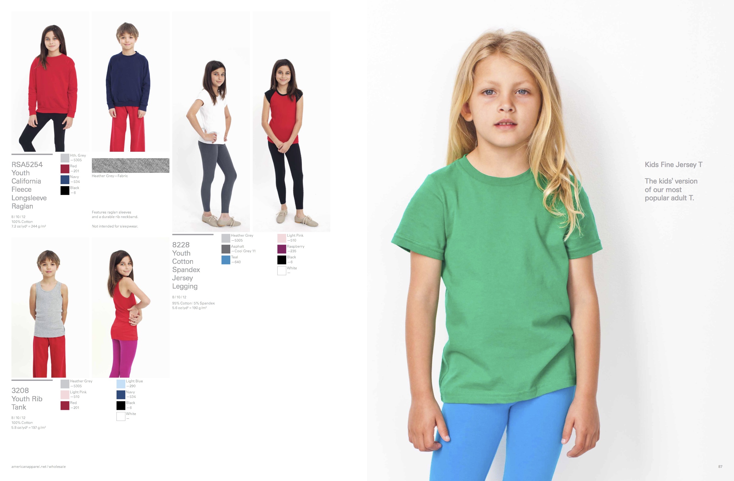 Featured in a full page (right), Ryan models the classic American Apparel Kids Fine Jersey T in their 2011 international wholesale catalogue; a coveted role for any model.