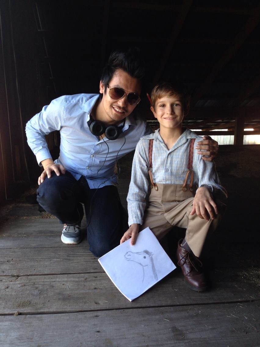 Demitri on set of Walt Before Mickey with Director Khoa Le