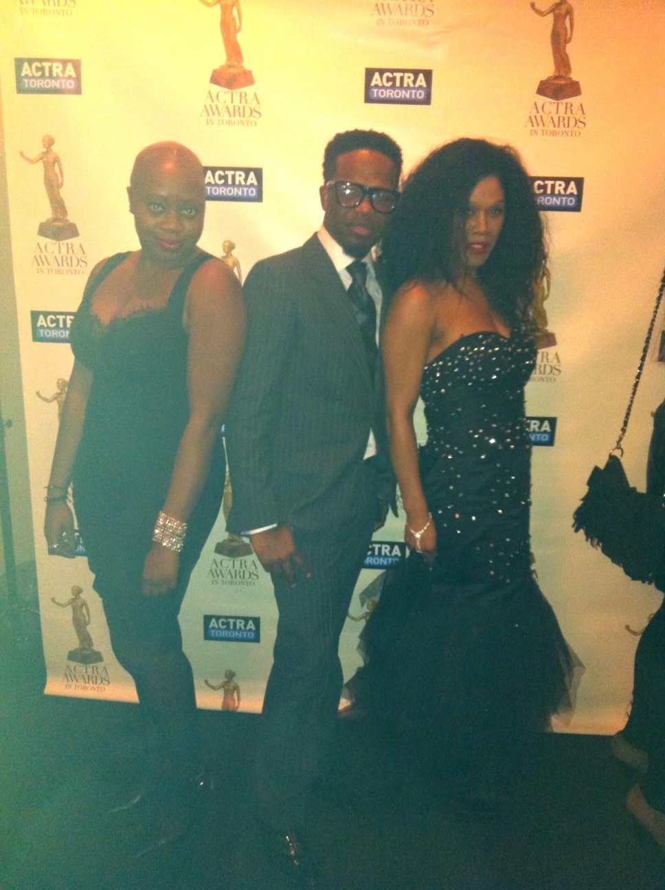 Dionne b Warren with Fashion Blogger, Carcia Campbell and Singer O'Neil Watson at the Actra Awards Toronto Canada