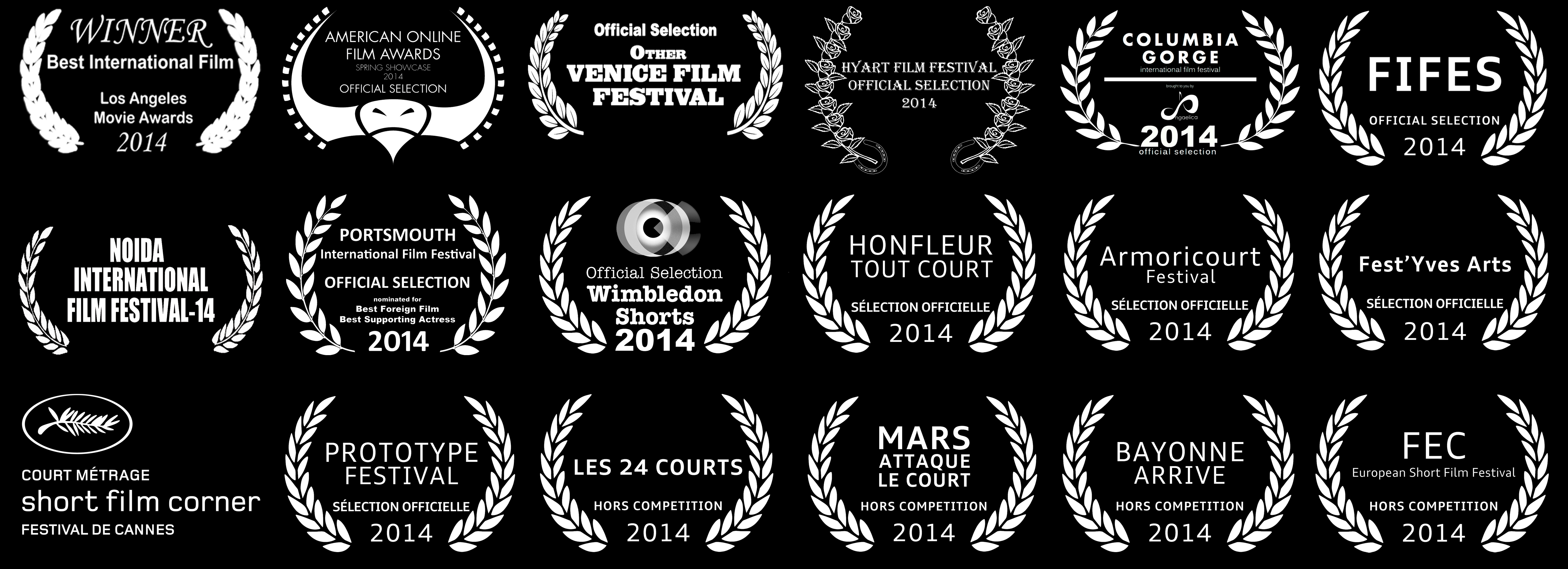 19 official selections and awards, 18 different festivals worldwide, until july 13, 2014.