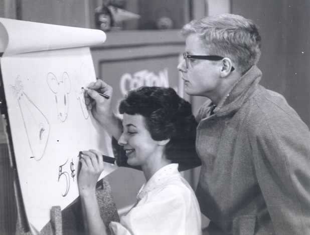 A youthful Billy boy with Ms. Peggy Bugg on The 5 & 10 Show (WOSU-TV)