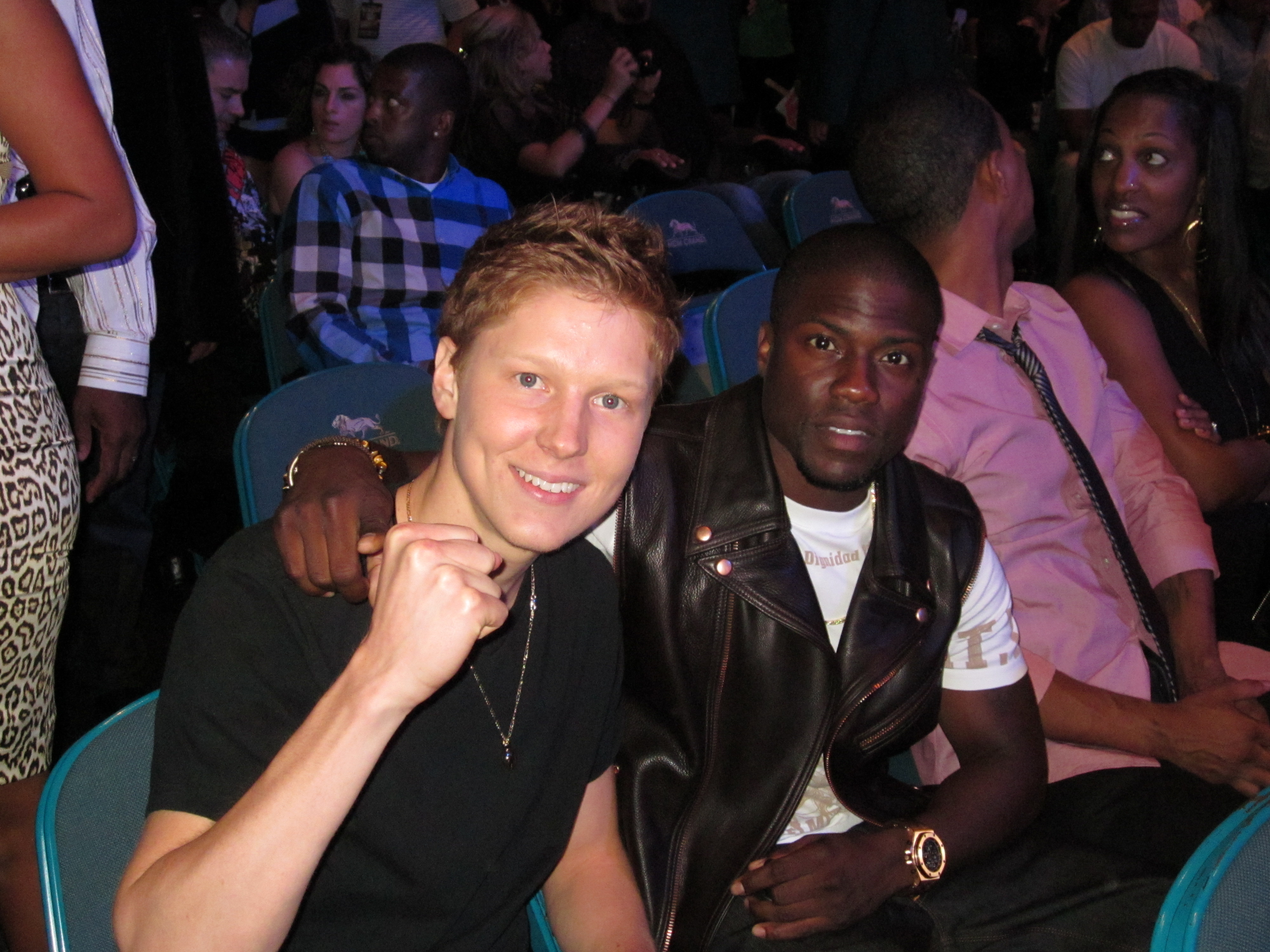 With Kevin Hart for the Victor Ortiz vs. Floyd Mayweather fight. September 17, 2011 at the MGM Las Vegas.