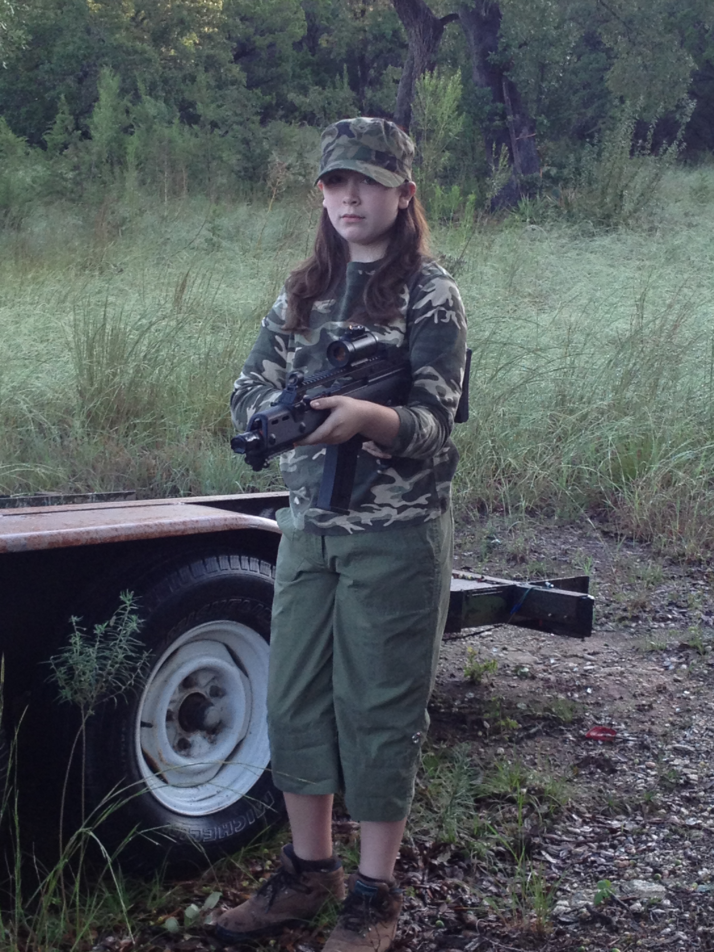 Playing a child soldier in the music video 