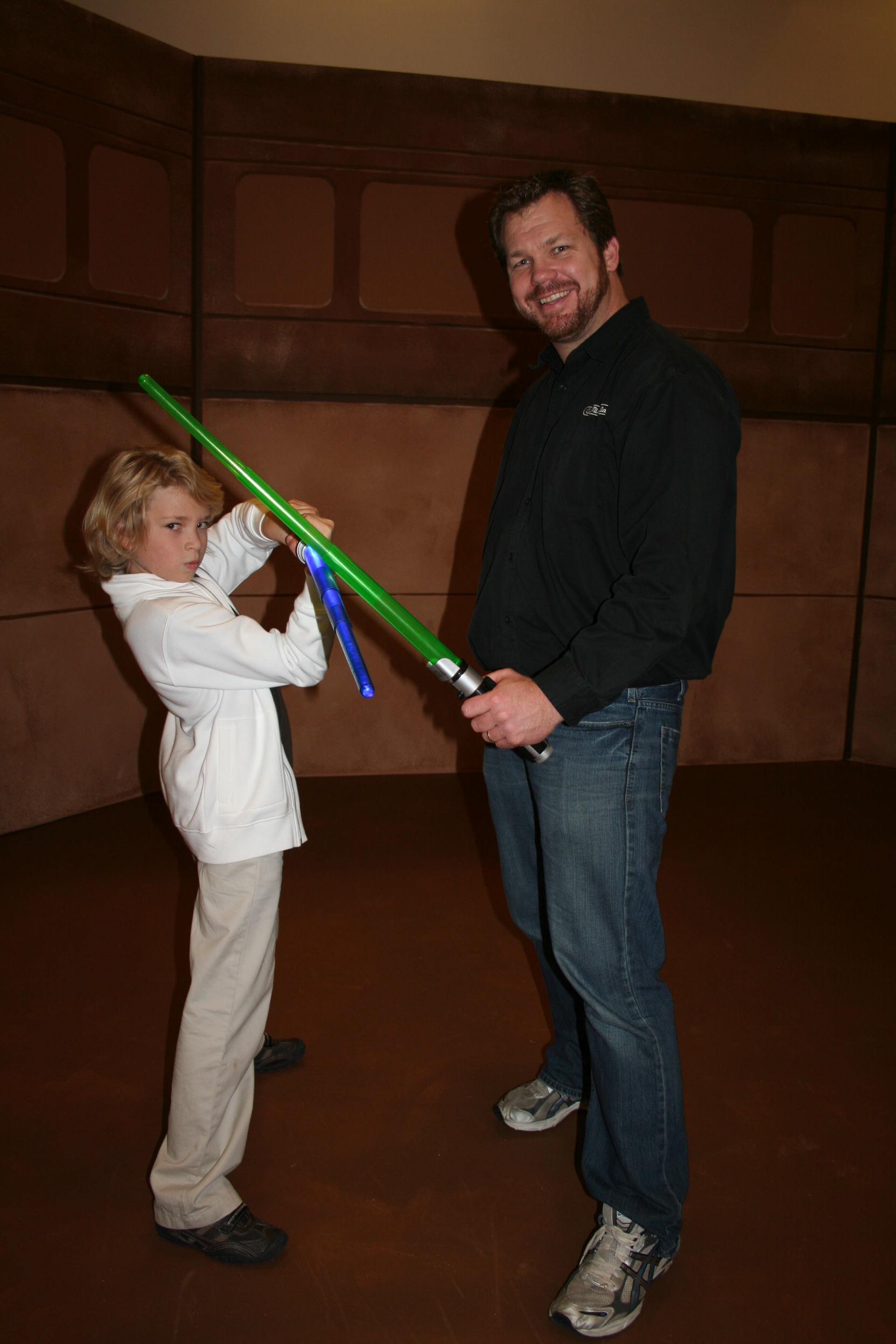 Will Meyers and Director Hayes McCarthy on the HASBRO set filming a Star Wars the Clone Wars Electronic Light Saber commercial (Nov 2009)