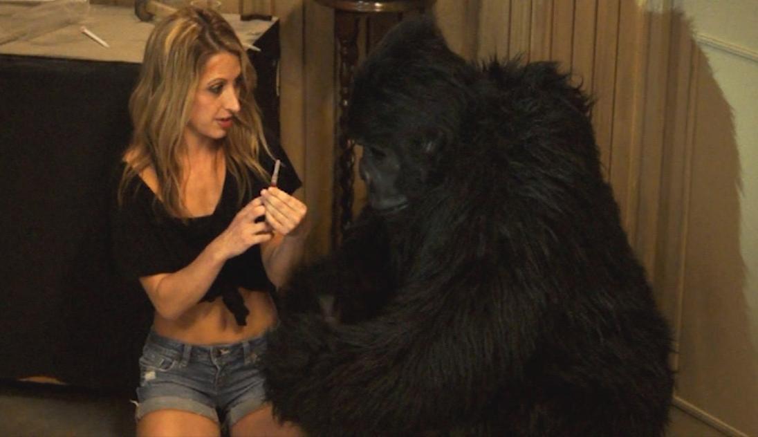 Still of Heather Brinkley and Chris Casteel in Monster Gorilla (2014)