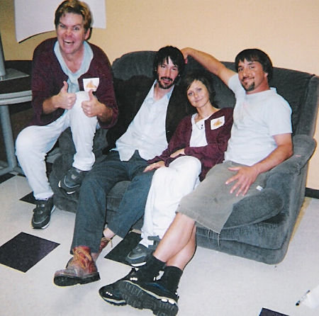 Heather Kafka with Bill Wise, Keanu Reeves and director Richard Linklater in 