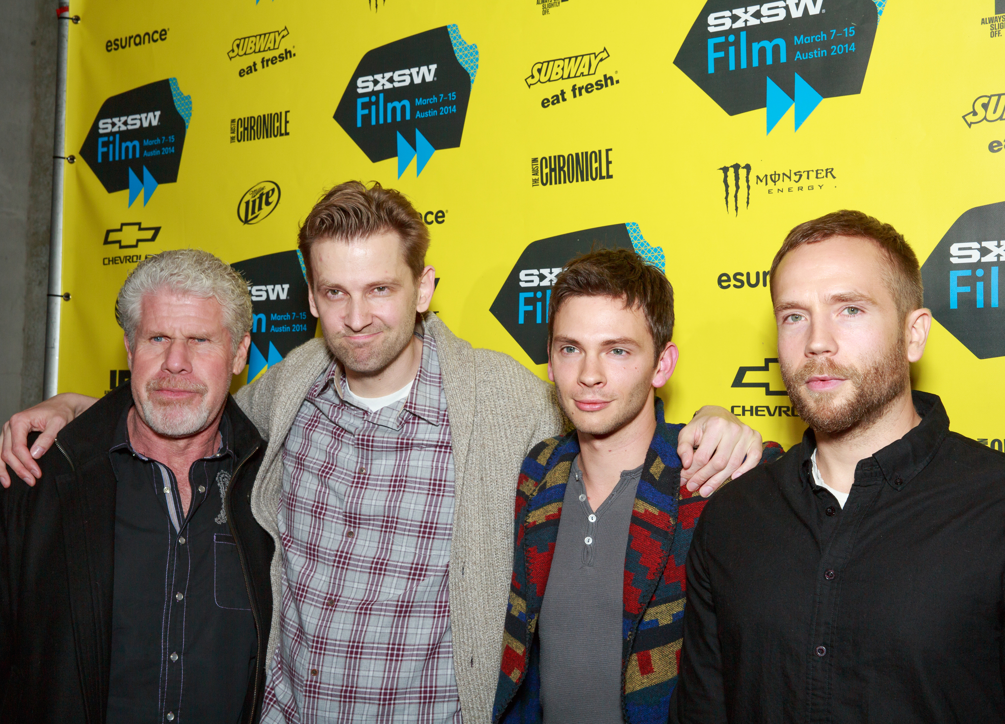 Ron Perlman, Daniel Stamm, Mark Webber and Devon Graye at event of 13 Sins (2014)