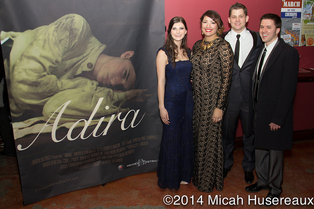 Director and writer Irene Delmonte, director Bradley J. Lincoln, colorist Taylre Jones, and actress Andrea Fantauzzi at the screening of Adira.