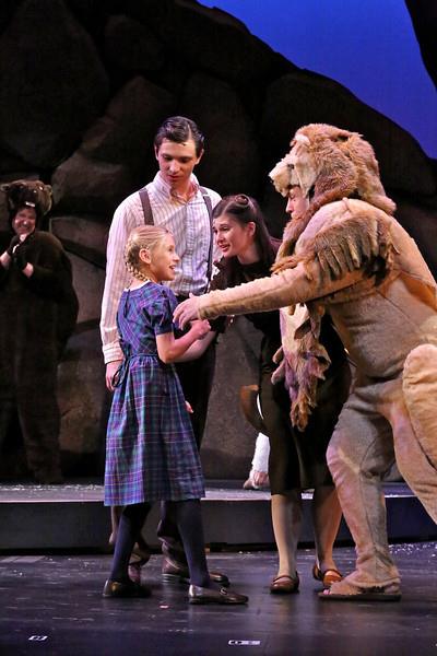 Andrea Fantauzzi, Grayson Yockey, and Journey Tupper in Narnia The Musical, presented by Starlight Theatre and performed at the Kauffman Center of Performing Arts.