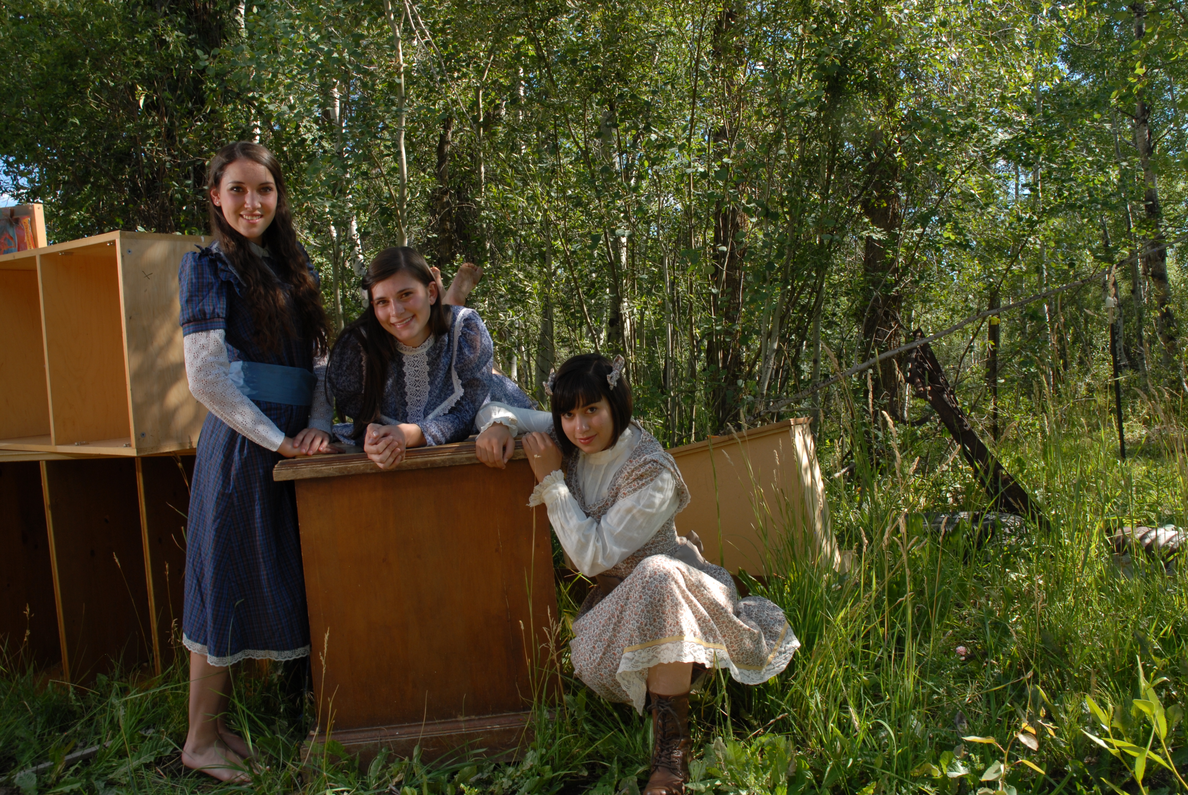 Andrea Fantauzzi with cast members in Spring Awakening performed at the Julie Harris Theatre.