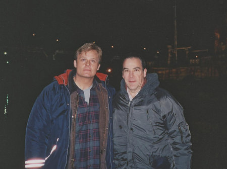 Andrew Jackson & Mandy Patinkin on the set of the Pilot,