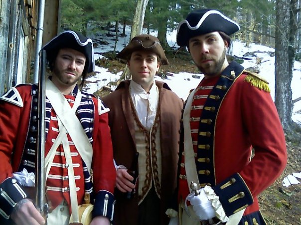 Vincent Biscione on set of Nathan Hale with brother Thomas Biscione and Gerard Andre
