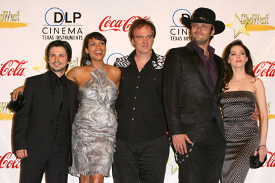 Quentin Tarantino, Rose McGowan, Robert Rodriguez, Freddy Rodríguez and Rosario Dawson