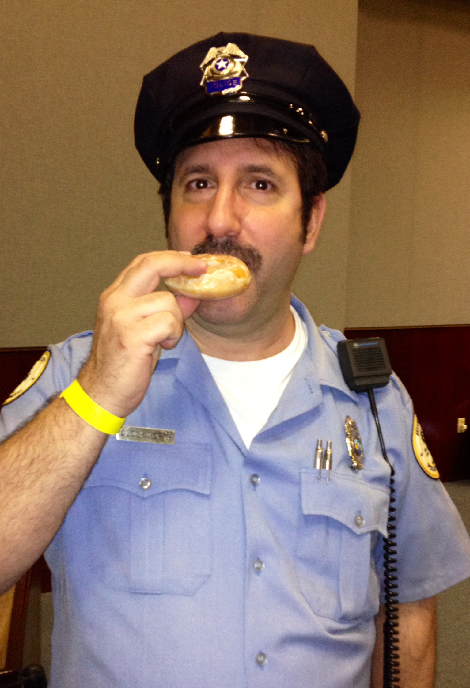 Officer Clockworth on the job and working hard - from Hoke.