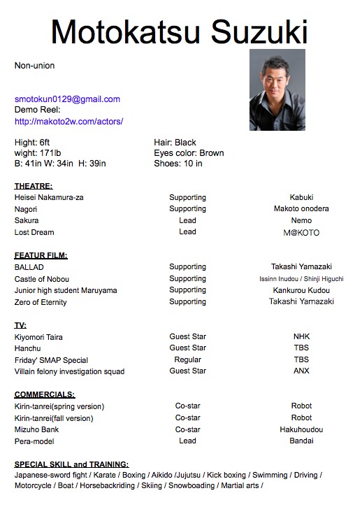 Motokatsu Suzuki's resume