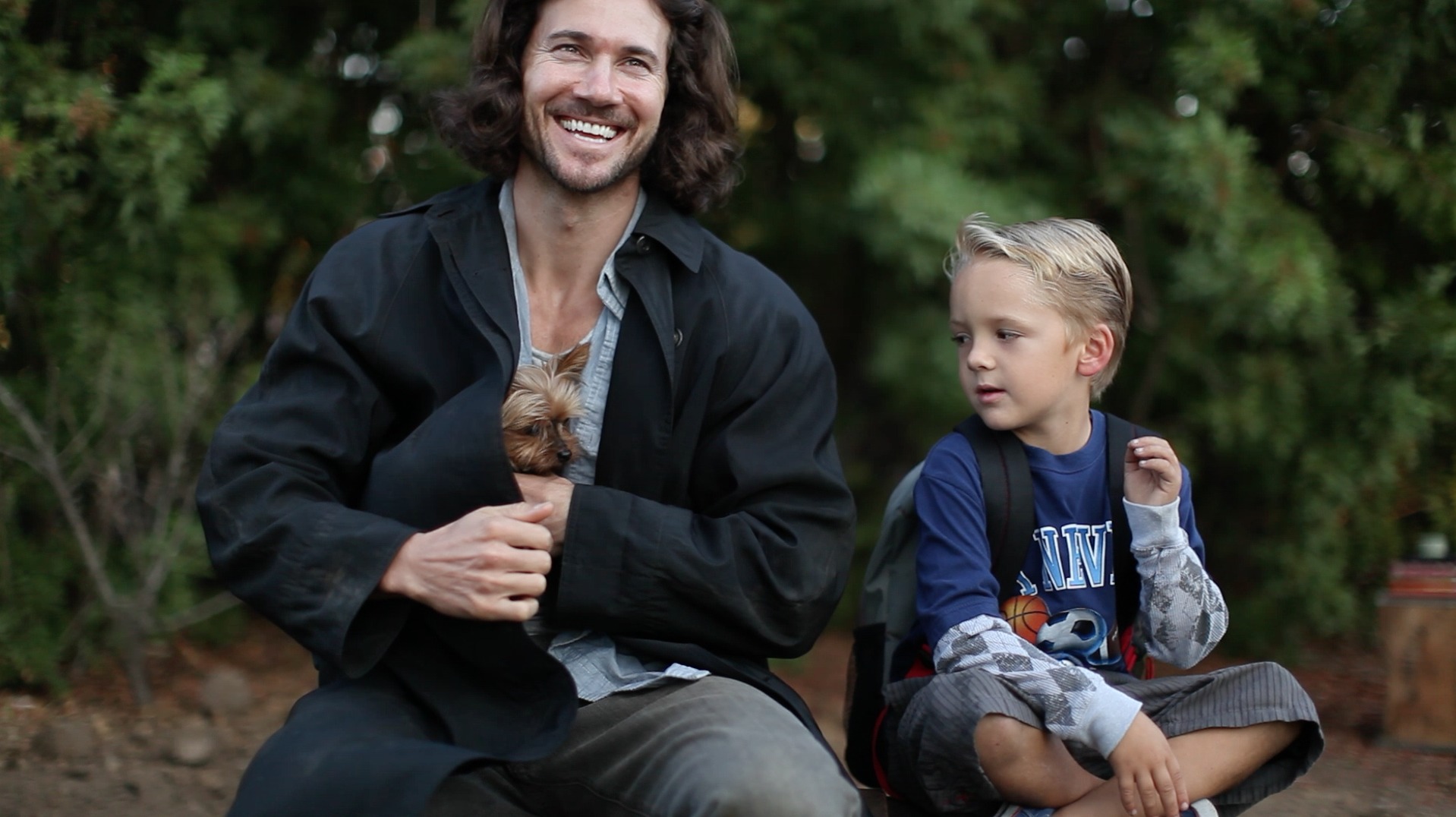 The Miracle Genie(Jason Tobias) grants a young faithful boy(Tristan Blood) his first wish in the short film 