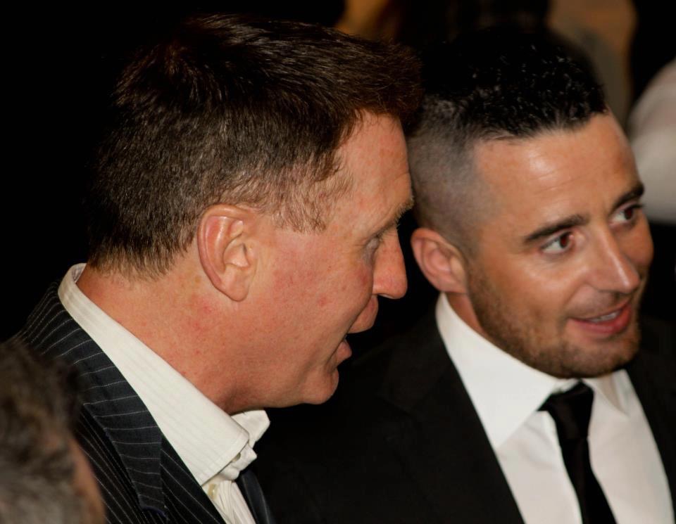 Steve Collins and Mark Hutchinson at the BAFTA Premiere of Andy's debut short film Tax City