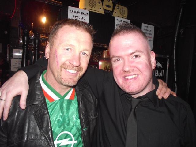 Tax City star and former World Middleweight boxing champion Steve Collins on the set of Tax City with writer/producer Andy Nolan - 2013