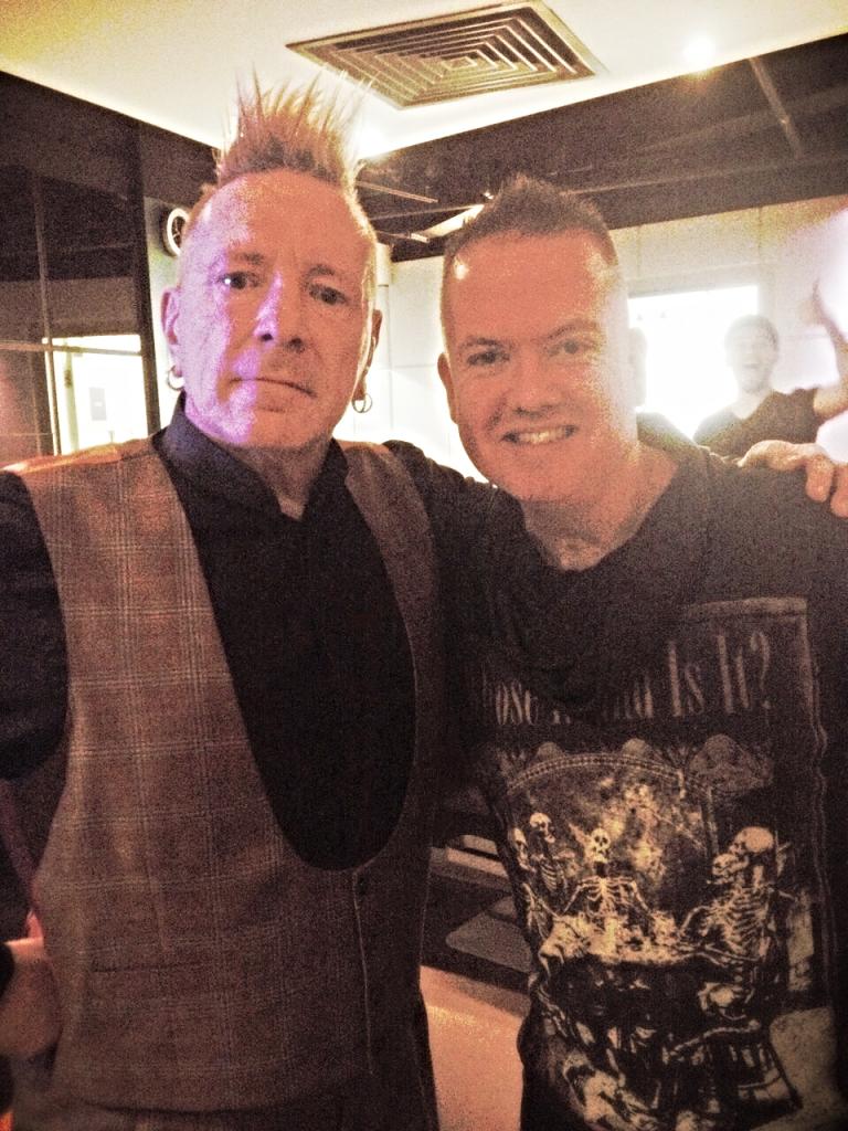 Andy with former Sex Pistols frontman Johnny Lydon before Andy's band supported Lydon's Public Image Ltd at The O2, London - 2014