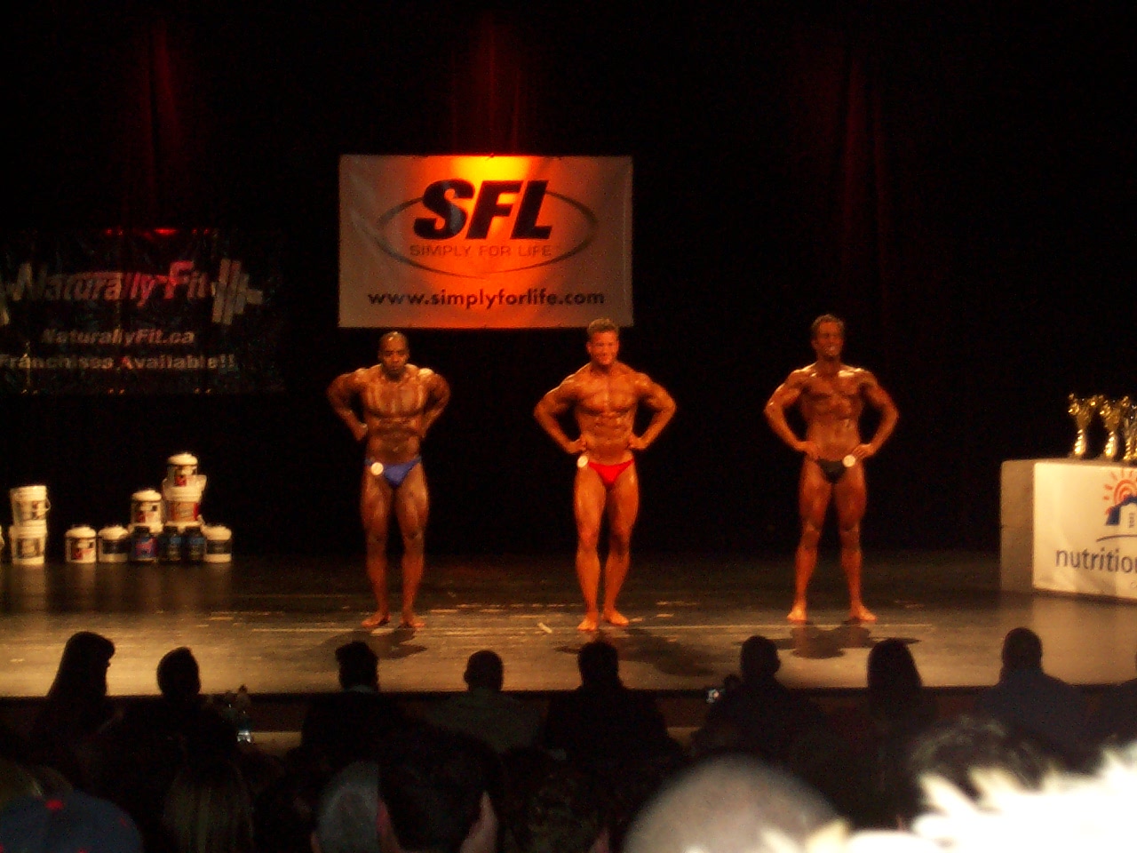 The 2004 New Brunswick Amateur Bodybuilding Championships in Moncton, New Brunswick - Light Heavyweight Division (Left to Right: Andrew Soulki, Jeffrey Kelley, Neil Burchill)