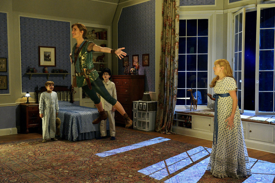 Still of Taylor Louderman, Allison Williams, Jake Lucas and John Allyn in Peter Pan Live! (2014)