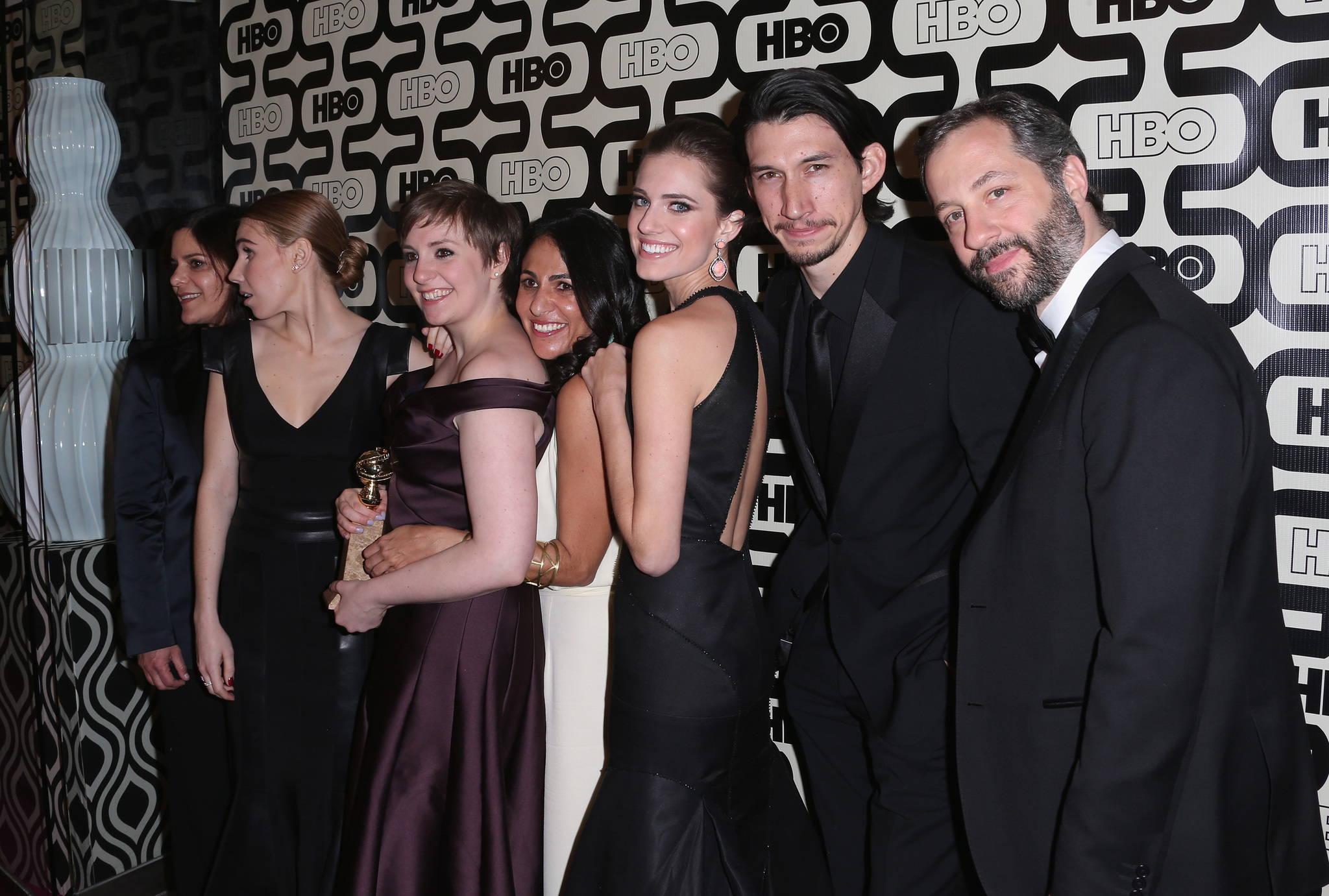 Judd Apatow, Ilene S. Landress, Zosia Mamet, Jennifer Konner, Lena Dunham, Adam Driver and Allison Williams