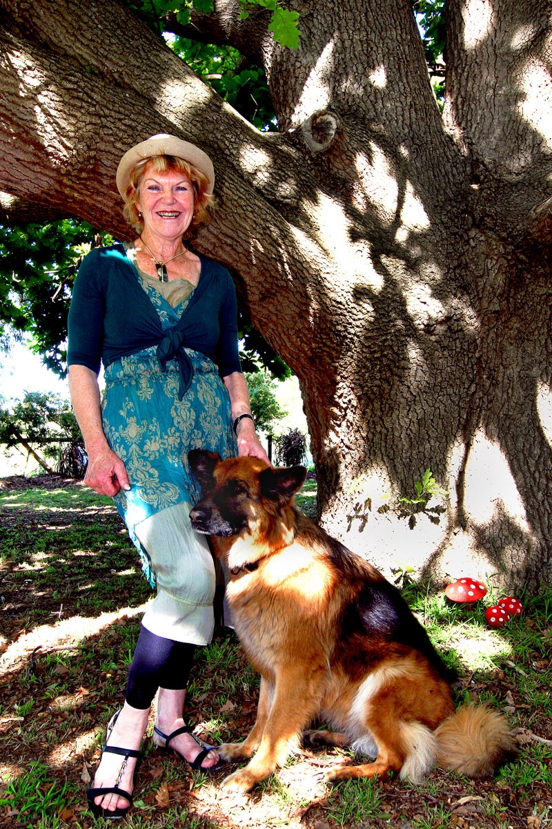 Patrice Hunder under a huggable tree.