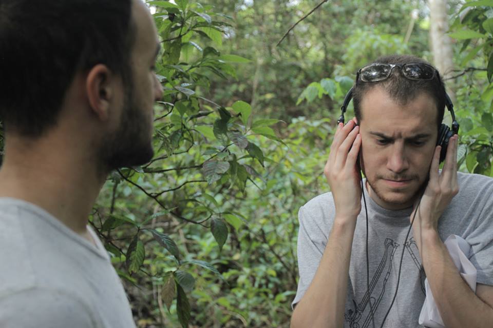 Evan Howard (right) and Albert Fermin (left) on set of Fight/Flight