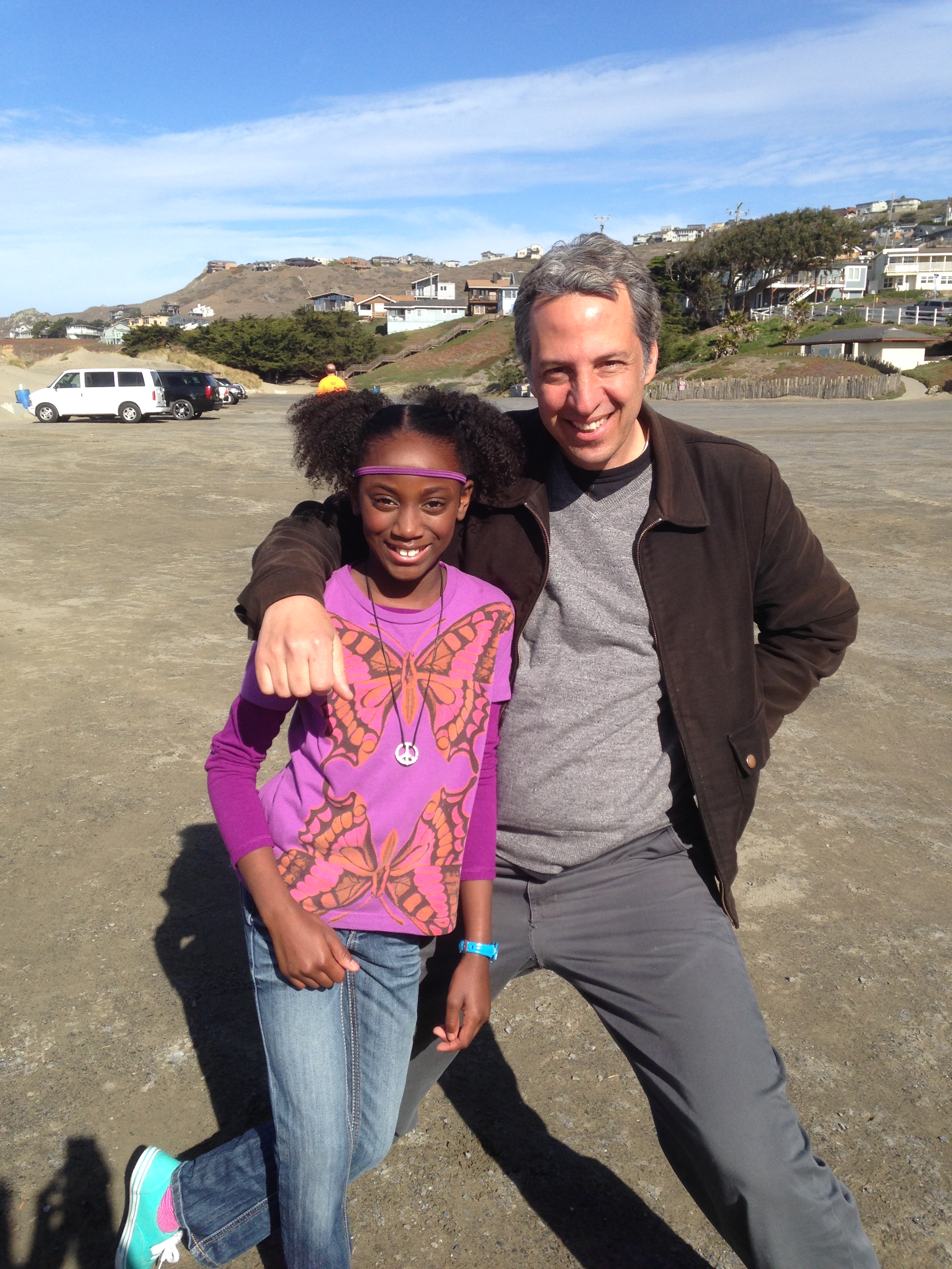 Mikki with Director Patrick Gilles on set of 