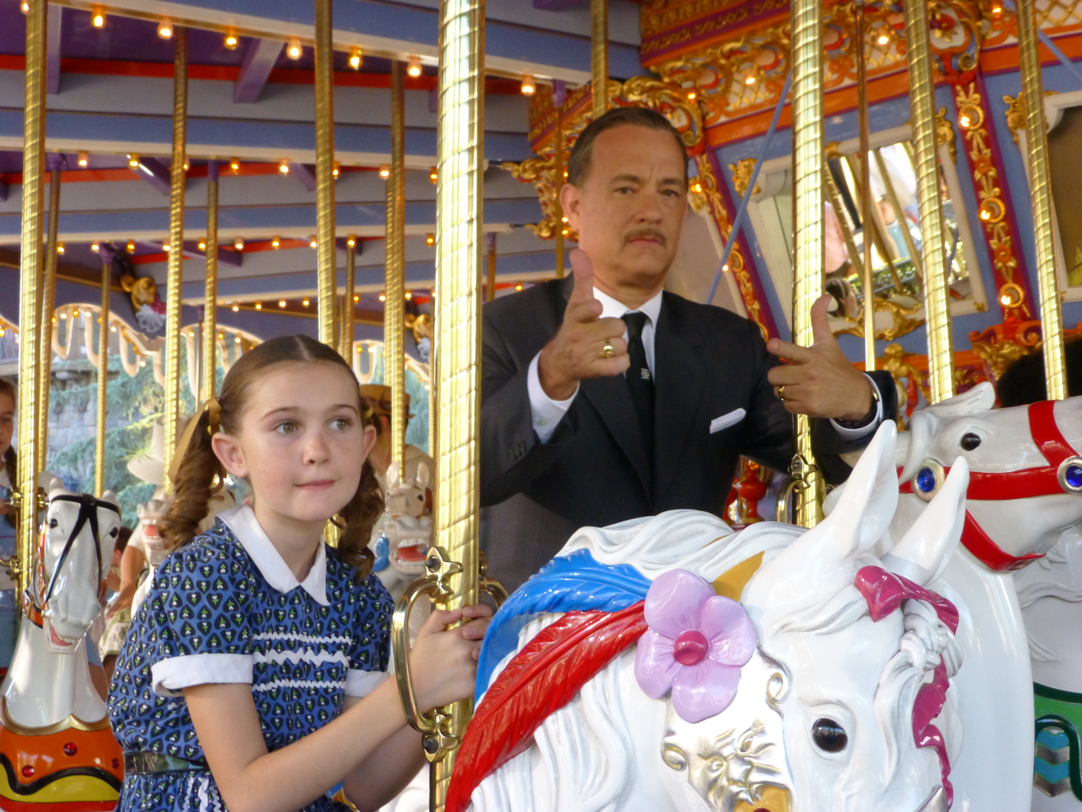 Photo of Morgan and Tom Hanks from Saving Mr. Banks.