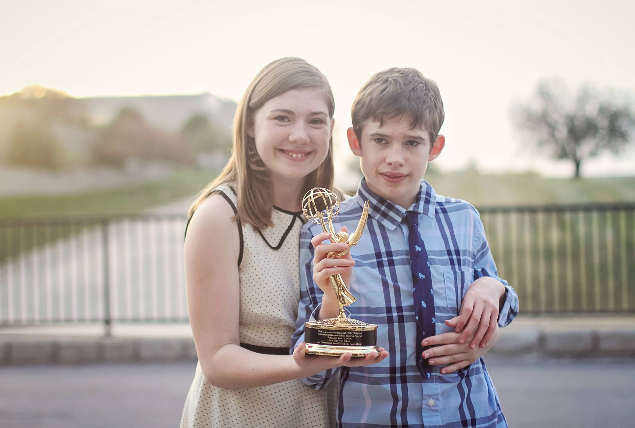 Addison & Christian Landes at an event for Just Like You Autism winner of two Mid-America Emmy awards.