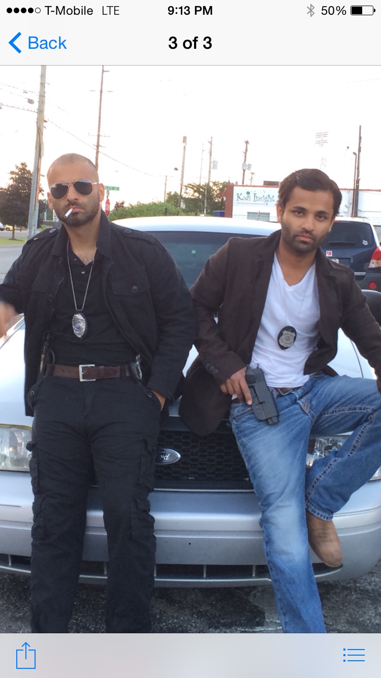 Hussain Ahmed and Shawn alli on set of in dangerous minds