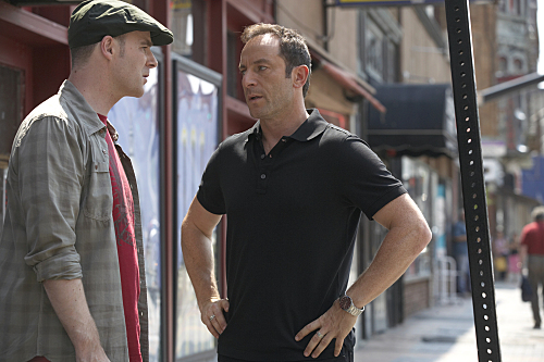 Still of Jason Isaacs and Brían F. O'Byrne in Brotherhood (2006)