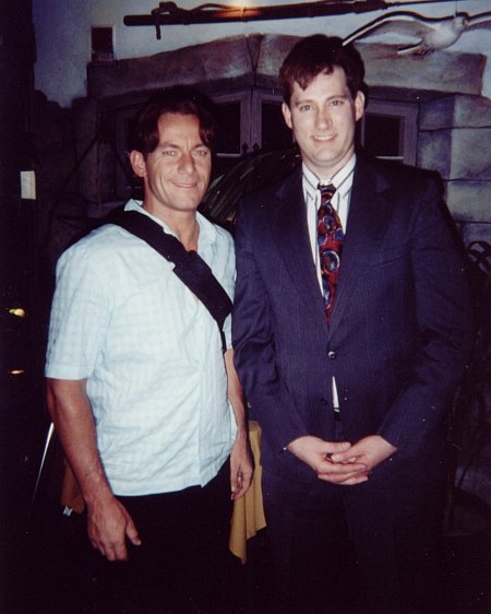 Eric Bruno Borgman and Jason Isaacs on the set of 