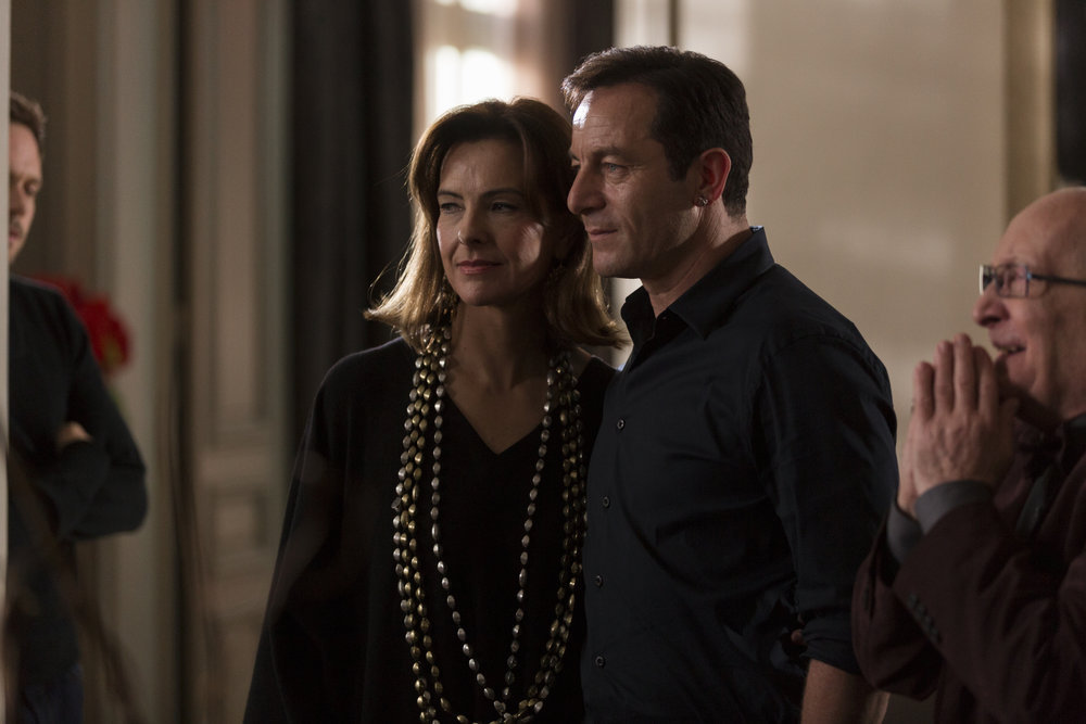 Still of Carole Bouquet and Jason Isaacs in Rosemary's Baby (2014)