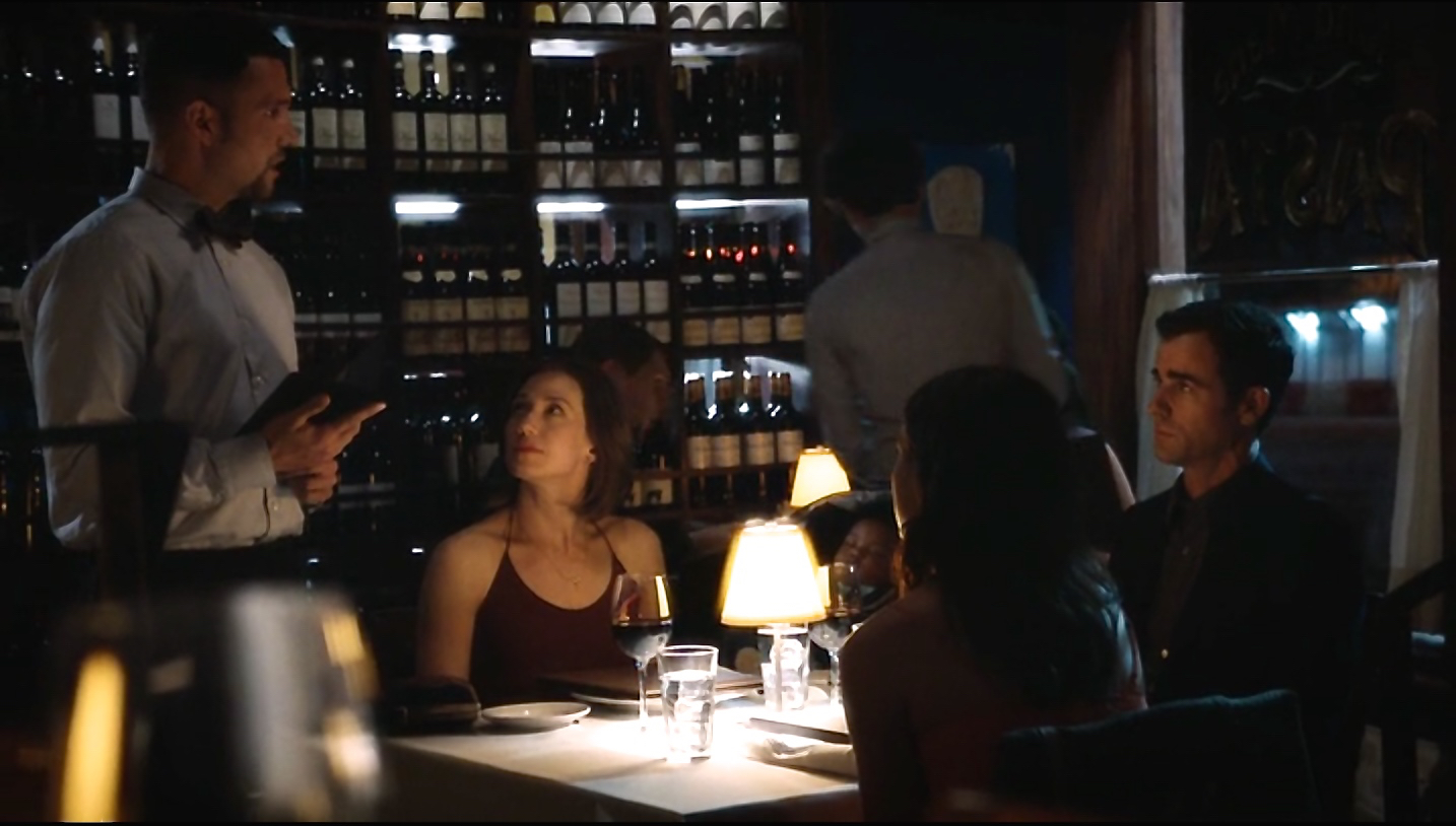 Still of David Moxham, Carrie Coon, Justin Theroux and Margaret Qualley in The Leftovers (2014)