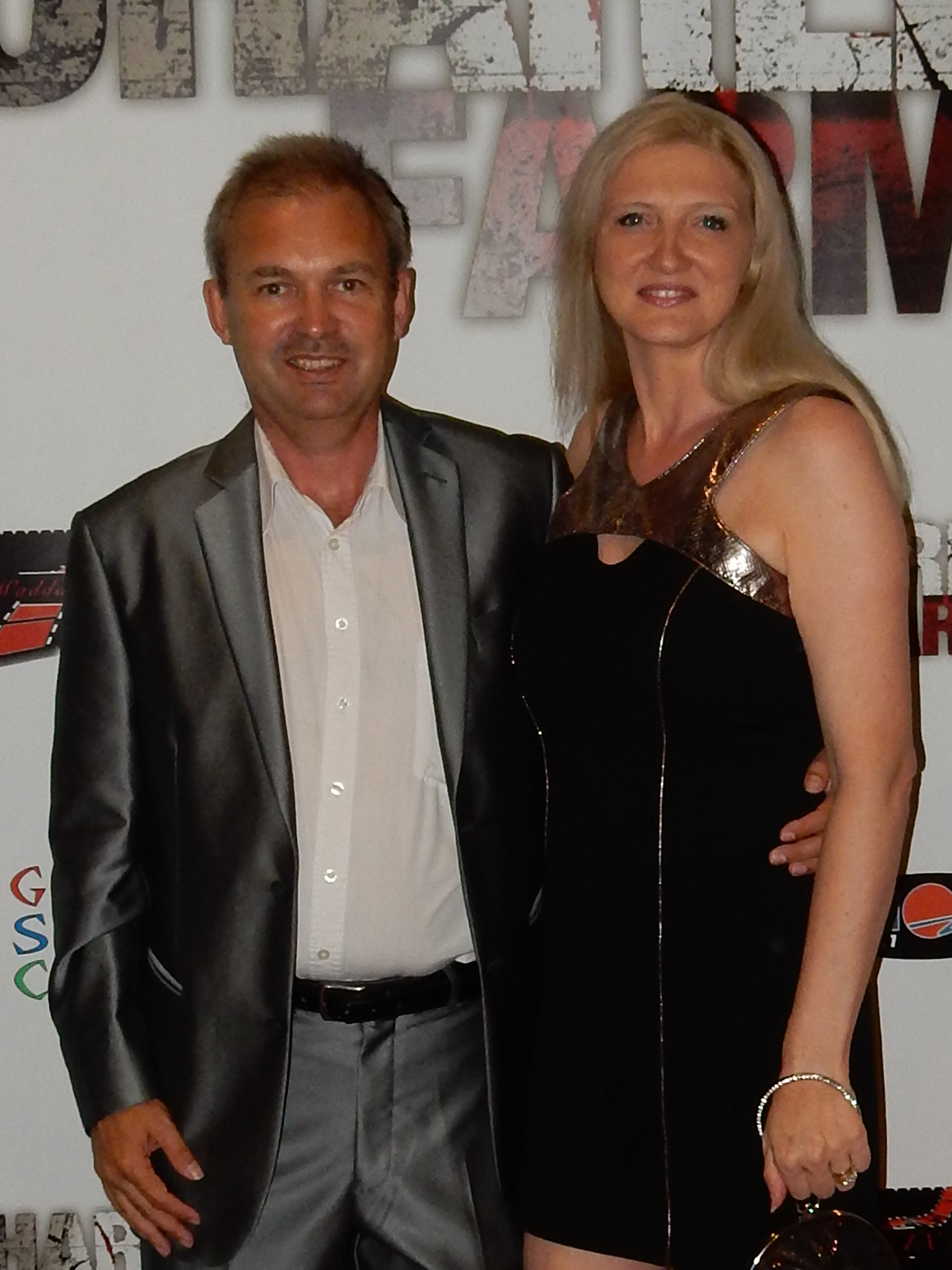 Michael Maguire with Toni McGhee at the premiere of 'Charlies Farm'.