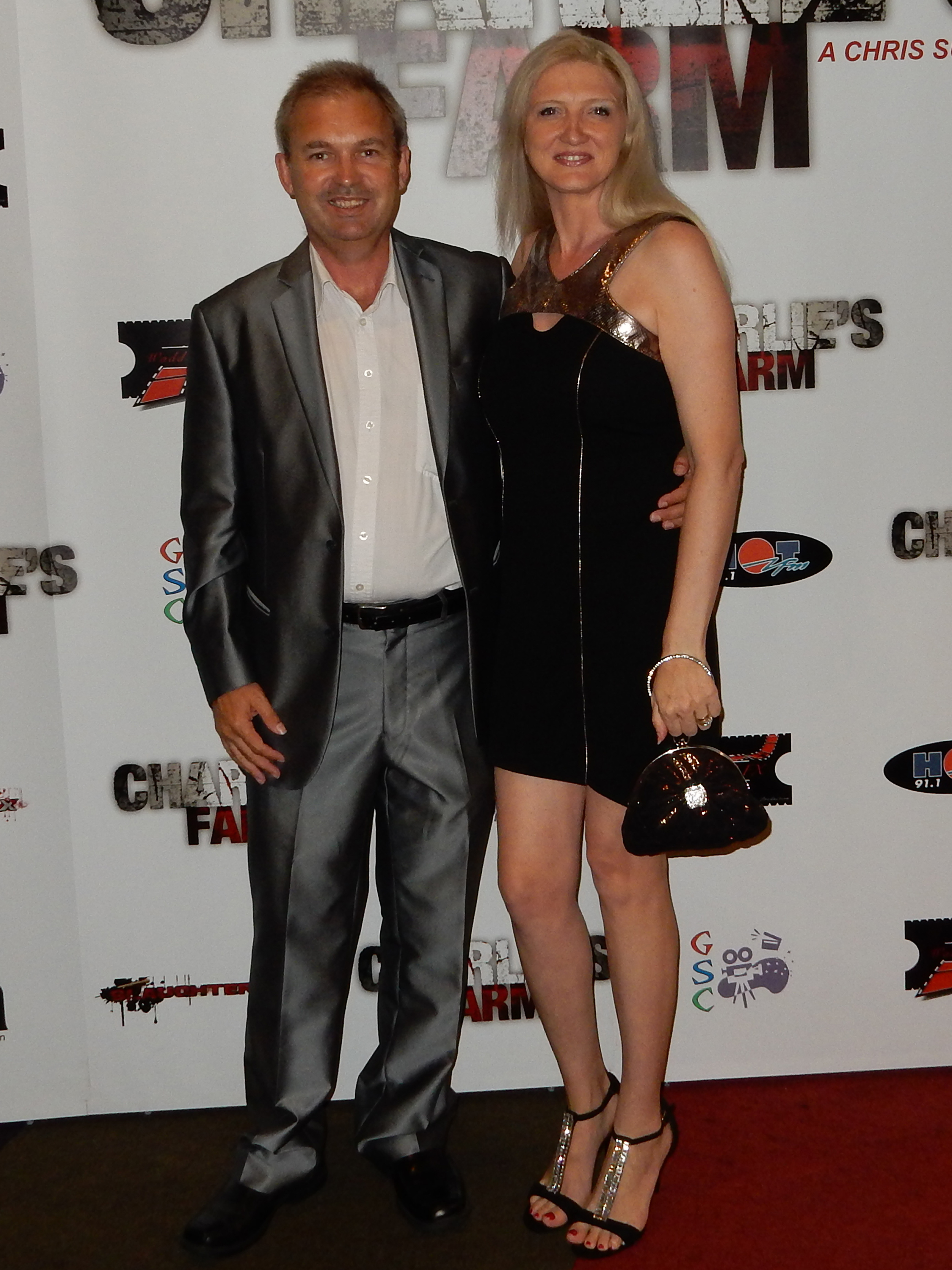 Michael Maguire with Toni McGhee at the premiere of 'Charlies Farm'.