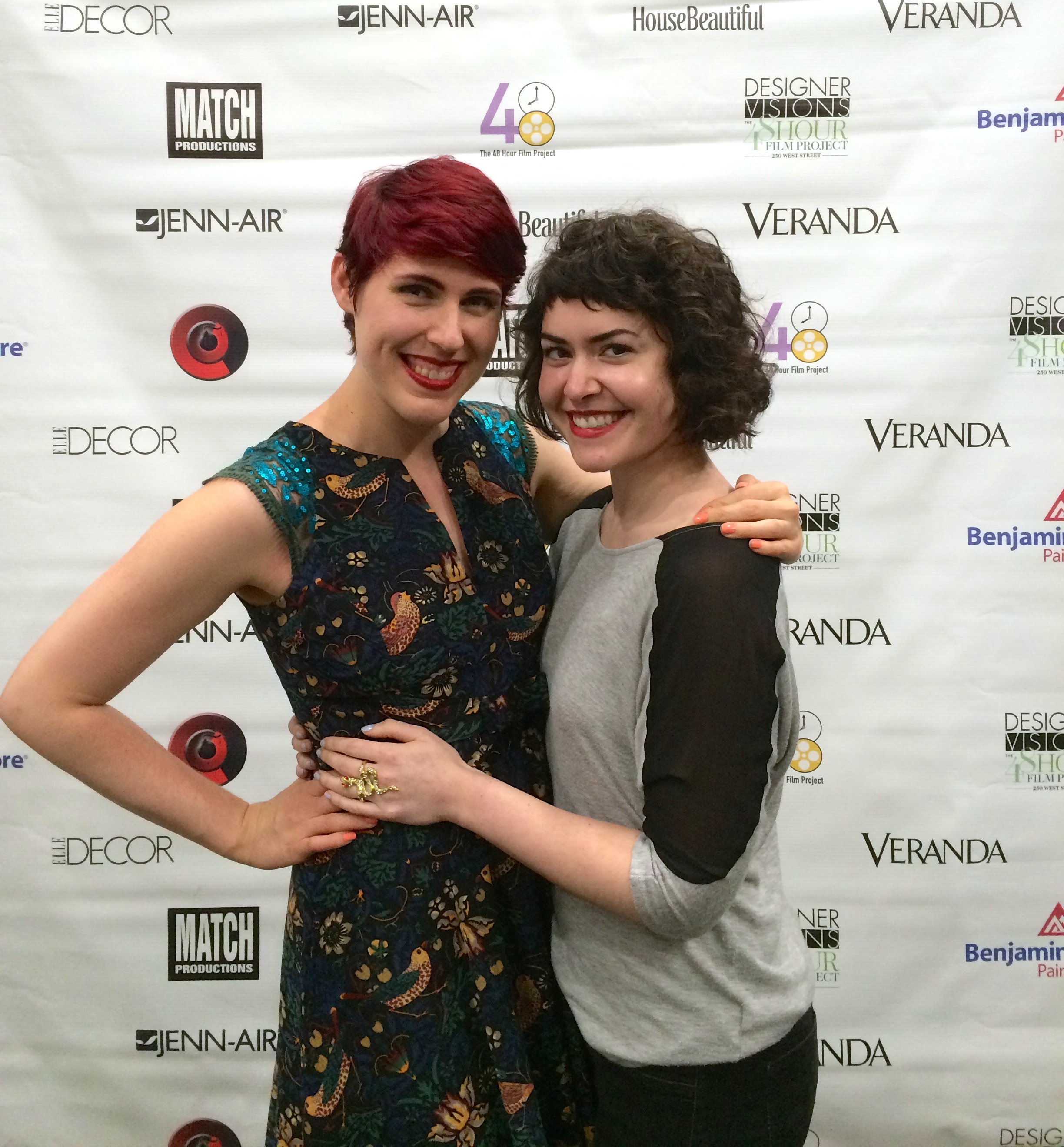 Loralee and actor Caitlin Johnston at the 48 Hour Film Project in NYC.