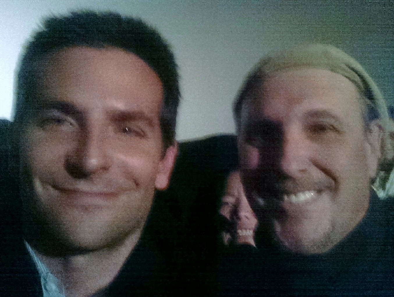Bradley Cooper takes our pic at American Hustle screening.