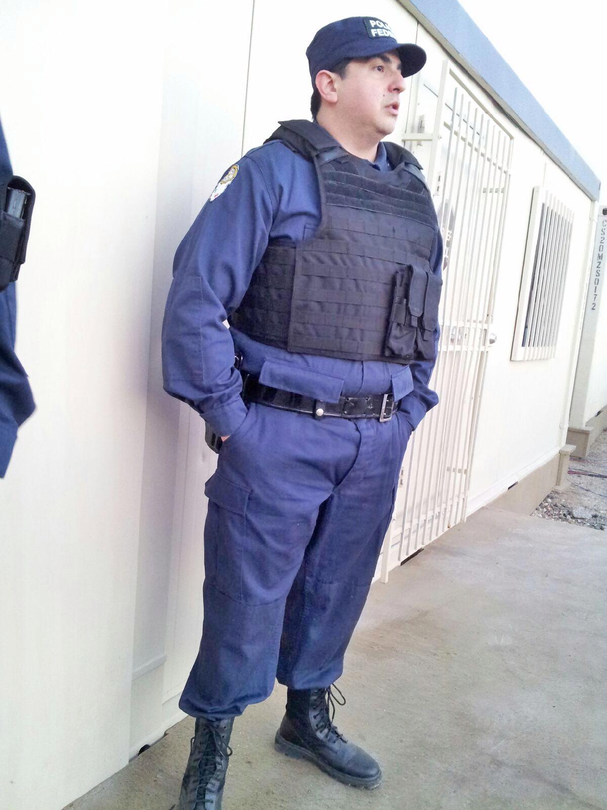 Michael Plata on set and dressed as a Federale.